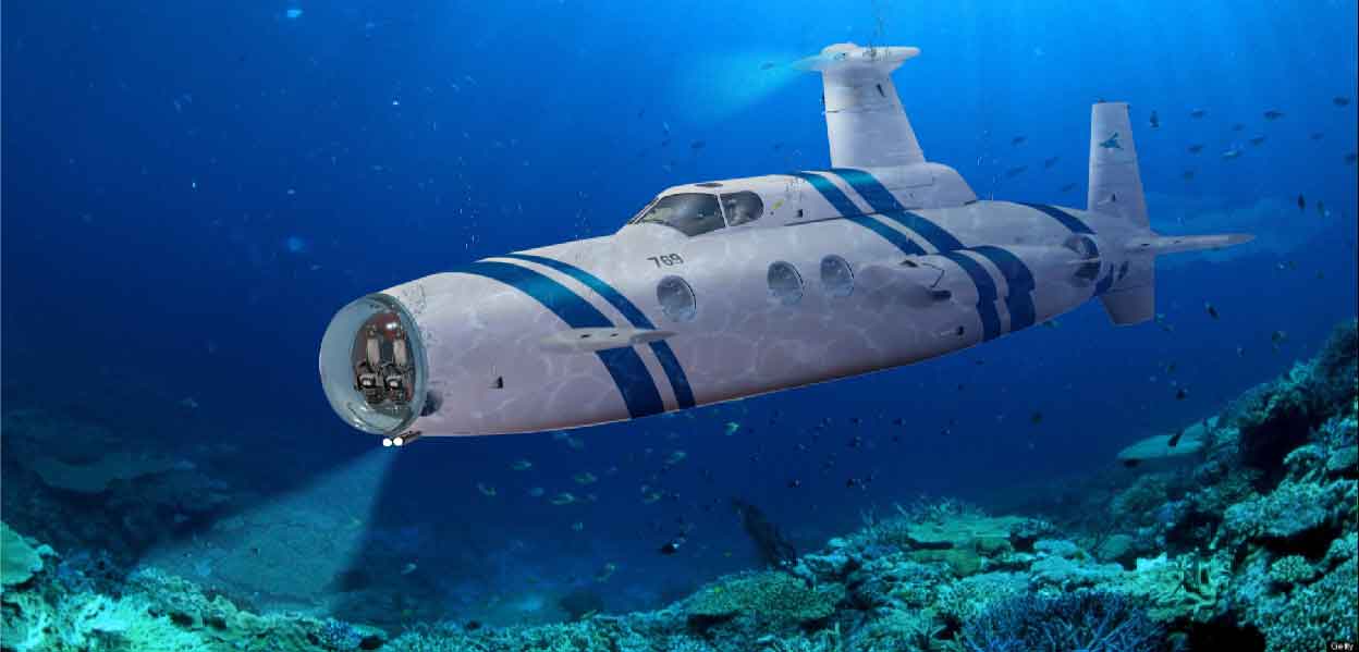 Lüksü su altına indiren denizaltı