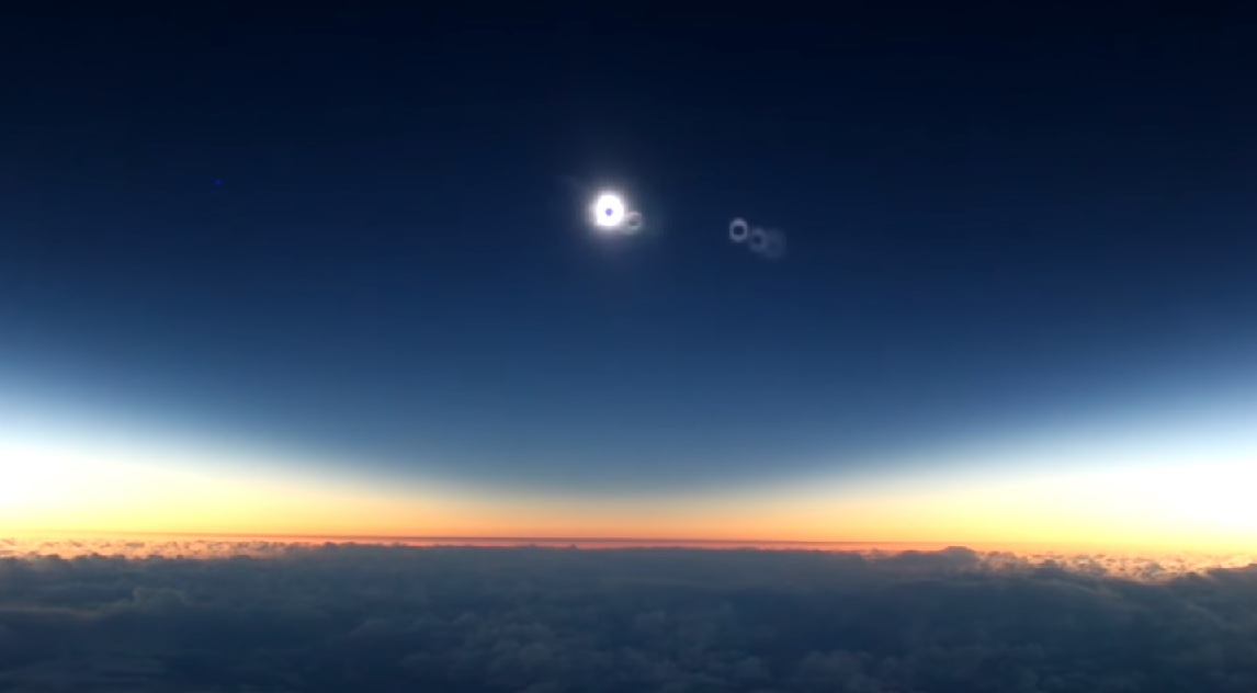 Güneş tutulması uçaktan nasıl görünür? (Video)