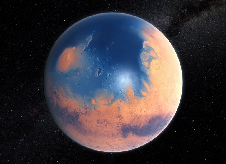 Artist’s impression of Mars four billion years ago